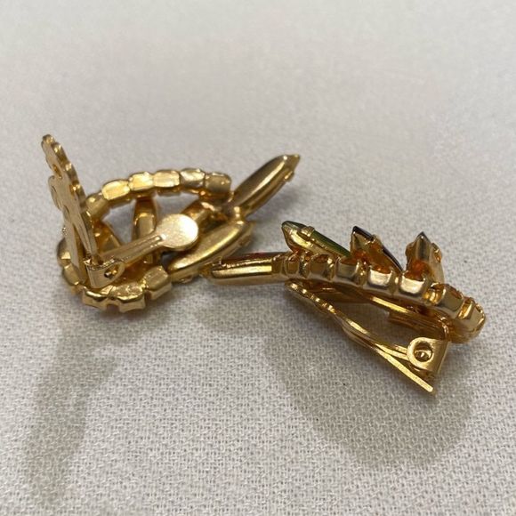 Vintage Juliana Navette And Round Rhinestone Crawler Earrings - Picture 14 of 15